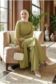 Resim modamira KADIN TUNİK ÇİLEK AYBÜKE TAKIM TUNİK PANTOLON İKİLİ TESETTÜR PANTOLONLU 2Lİ TAKIM 