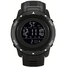 Resim Gaojunshop01 Siyah Renkli Dijital Spor Saati Parlak Sarı Multifonksiyonel Kadın Erkek İçin Kronometre Alarm Diğer 