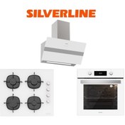 Resim Silverline Beyaz Cam Ankastre Set (3472 Bold 60+CS5335W01+BO6504W01) 