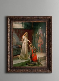 Resim epiqart Şövalye ve Sadakati - Vintage Desenli Çerçeve 
