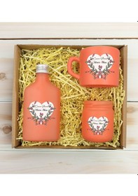 Resim Bk Gift Kişiye Özel İsimli Dtf Anne Temalı Somon Kahve Fincanı & Kolonya & Mum Hediye Seti-5, Anneye Hediye, Anneler Günü Hediyesi Kobitmeyencom30985 