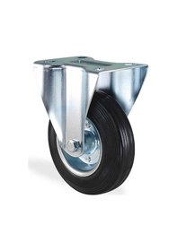 Resim Kama Ø125 Kauçuk Sabit Tekerlek Flanş Bağlantılı 100 Kg. Kapasiteli Burçlu 