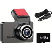 Resim Chuangyinshop 1080p Hd 3 Inç Araç Kamerası Gece Görüşlü Geniş Açı 64g Kartlı Tek Kayıt Kameralı Geri Kamerasız 