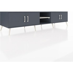 Resim Kronos Tv Ünitesi 3 Raflı 4 Kapaklı 220x59x51 Antrasit-antrasit/aytaşı Antrasıt/aytası - Antrasıt 