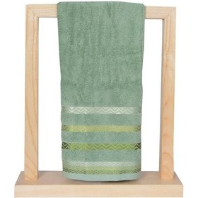 Resim Vos Versa Bursa Varak Serisi 50x90cm %100 Pamuk Yüz Havlusu Haki Yeşil Vvhm0018-375 - Yeşil 