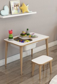 Resim moniev Çocuk Çalışma Masası Oyun Ve Etkinlik Masası Yaz Sil Tekli Masa Tabureli 