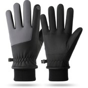 Resim 1 Çift Kışlık Sıcak Dokunmatik Ekran Bisiklet Eldiveni, Dış Mekan Sporları Rüzgar Geçirmez Eldivenler, Üniseks Koşu ve Kayak Soğuk Karşıtı Eldiven 