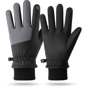 Resim 1 Çift Kışlık Sıcak Dokunmatik Ekran Bisiklet Eldiveni, Dış Mekan Sporları Rüzgar Geçirmez Eldivenler, Üniseks Koşu ve Kayak Soğuk Karşıtı Eldiven 