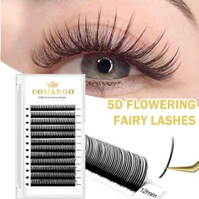 Resim CoMango 5D Çiçek Peri Kirpikleri - Salonlar için Karışık Stil Kirpik Uzantıları, Ultra-Yumuşak 0,07mm Kalınlık, C/D Kıvrım, Çeşitli Uzunluklar 6-15mm, Başlangıç-Friendly, Doğal Siyah, 12 Satır Ön-Hazırlanmış Hacim Fanları 