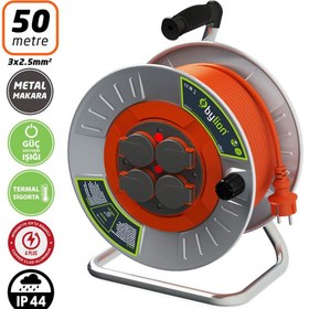 Resim Bylion MMP50325F Metal Gövde Makaralı Kablo 3x2.5mm - 50 Mt 