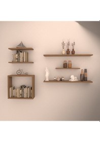 Resim Rafkestir Karya Duvar Raf Seti Kafkas Meşe ( Mat ) 