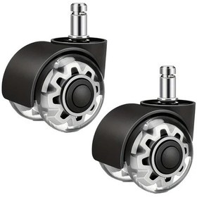 Resim Dashanshop Gri 2 Adet Sessiz Ofis Sandalyesi Tekerleği 2 İnç Sert Zemin Halı Gri 