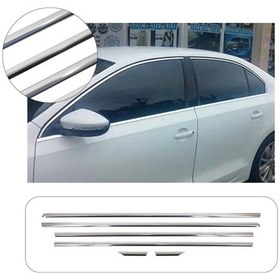 Resim Volkswagen Jetta Uyumlu 2011 Ve Üzeri Krom Cam Çıtası 6 Parça Paslanmaz Çelik 