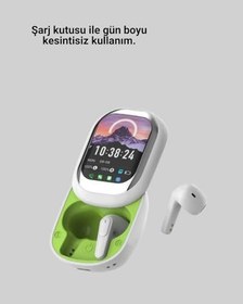 Resim Kayar Kapak Tasarımlı Dokunmatik Ekranlı Kablosuz Bluetooth Kulaklık 
