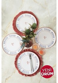 Resim Keramika Enjoy Your Food Nordic Servis Tabağı 28 Cm 4 Adet 22973 Çok Renkli 
