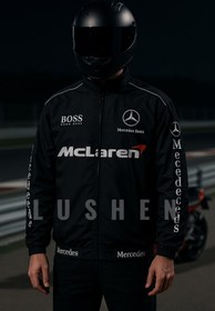 Resim memetti m şekil Siyah Baskılı Unisex Motorcu Yağmurluk Rüzgarlık İnce Ceket 