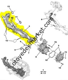 Resim Peugeot 208 (2021-2025) 1.5 BlueHdi Devirdaim Borusu Su Kollektörü (Orijinal) 