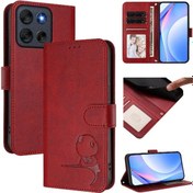 Resim Motorola Moto G66j Telefon Kılıfı Katlanabilir Cüzdan Manyetik Rfıd Engelleyici Kartlık Tutucu Ayaklık Pu Deri 