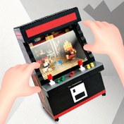 Resim 1060 adet Arcade Oyun Yapı Blok Seti - ABS Plastik, Kırmızı ve Siyah Sokak Oyun Makinesi Modeli, Açılır Kapılar ile, Aile ve Arkadaşlar için Mükemmel Tatil Hediyesi, Doğum Günü/Noel için İdeal, Arcade Oyunları için 