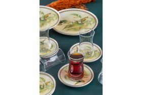 Resim Acar Orina 18 Parça Porselen Pasta Seti 