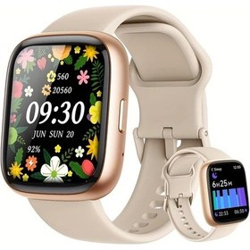 Resim Sunshine022 Alexa Smartwatch Idw26 Altın 1.83 İnç Hd Spor Uyku Takip Mesaj Arama İphone Uyumlu Android 