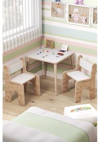 Resim Miracle 3D Çocuk Oyun Etkinlik Çalışma Masası ve 2 Sandalye 