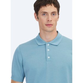 Resim Kip Mavi Düz %100 Pamuk T-Shirt 