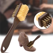 Resim 2-in-1 Suede ve Nubuck Ayakkabı Temizleme Fırçası Silgi ile - Dayanıklı Plastik, Kahverengi Sap, Botlar, İmitasyon Deri ve Ayakkabı Bakımı için Siyah ve Beyaz Kılçıklar | Suede Bakımı | Çift Fonksiyonlu Fırça | Etkili Temizleme Aracı, Ayakkabı Fırçası 