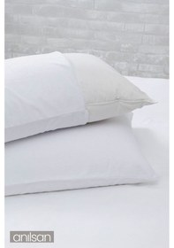 Resim 2'li Sıvı Geçirmez Yastık Koruyucu Alez - Su Geçirmez, Yıkanabilir, Antialerjik Yastık Kılıfı Beyaz 