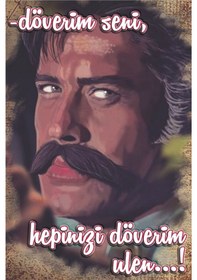 Resim Döverim Seni Retro Ahşap Tablo Yeşilçam Mizahi Delikanlı Replik Tasarımı 