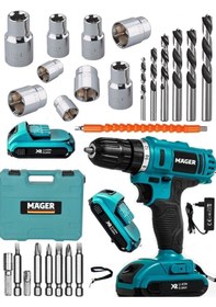 Resim Mager Germany Thechnology 24v5ah Metal Şanzuman Setli Çantalı Şarjlı Vidalama Matkap 