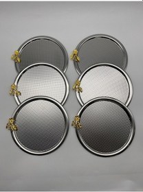 Resim 6'lı Japon Güllü Yuvarlak Gümüş Çay Ve Kahve Sunum Tepsisi 