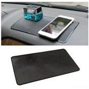 Resim Ranyeek Araç Gösterge Paneli Kaymazsız Mat - 27x15cm Siyah Pu Izgara Desenli, Isı/soğuk Dayanıklı, Yüksek Tutuculuk, Ev/araç/ofis Kullanıma Uygun 