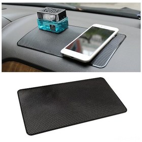 Resim Ranyeek Araç Gösterge Paneli Kaymazsız Mat - 27x15cm Siyah Pu Izgara Desenli, Isı/soğuk Dayanıklı, Yüksek Tutuculuk, Ev/araç/ofis Kullanıma Uygun 