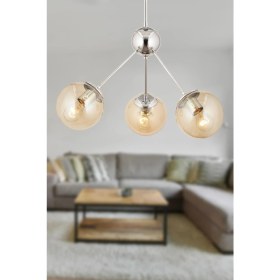 Resim Modern 3'lü Krom Bal Camlı Genç Odası ve Salon Avizesi, Şık ve Fonksiyonel Tasarım 