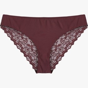 Resim Koton Arkası Dantelli Brazillian Külot Şarap 6wlk30006mk Şarap 