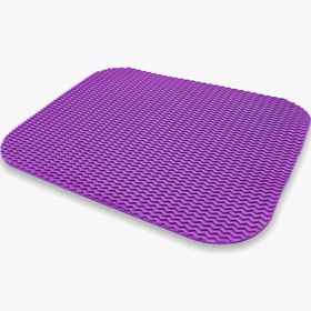 Resim Kedi Tuvalet Kabı Önü Kum Toplayıcı Kedi Halısı Paspası - Mor 