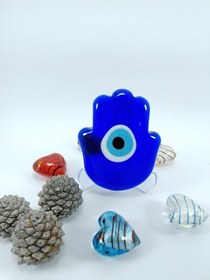 Resim Fatıma Eli/hamse Nazar Boncuğu Duvar Dekoru El Yapımı Cam Hediyel 