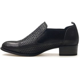 Resim Mammamia D25ya-7150 Kadın Hakiki Deri Kısa Topuklu Kapalı Ayakkabı Siyah Siyah 