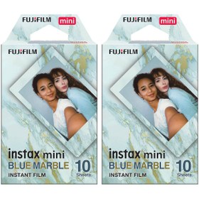 Resim Fujifilm Instax Mini Blue Marble 10x2 Film Seti 