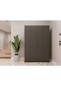 Resim Asra Trend Mdf Vestiyer & Portmanto & Ayakkabılık - 120x180x33cm, Askılı, Çok Raflı, Kapaklı V-08 Gri 