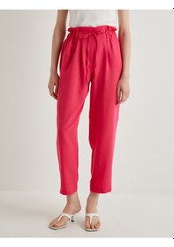Resim Koton Jogger Pantolon Beli Bağcıklı Cep Detaylı Rahat Kesim Fuşya 4sak40461pw Fuşya 