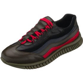 Resim Costo Shoes 45 - 46 - 47 - 48 -49 - 50 Amex Haki Büyük Numara Dana Derisi Rahat Geniş Kalıp Erkek Vip Spor Ayakkabı 