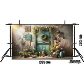 Resim Venspor Rustik Bahar ve Paskalya Temalı Arkaplan 200x150cm Fon Duvar Örtüsü 