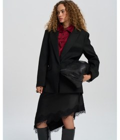 Resim Mai Collection Mai Studios Co. Catroux Gömlek Yaka Detaylı Siyah Blazer Siyah 