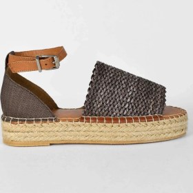 Resim Kadın Hasır Detaylı Yazlık Sandalet - Acı Kahve Acı Kahverengi 