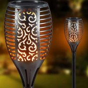 Resim Alev Efektli Solar Bahçe Lambası (51 Cm) Bahçe Aydınlatma 