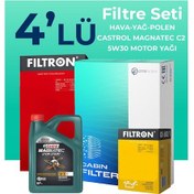 Resim Filtron Peugeot 206 1.6 Benzin 109 Beygir Filtre Bakım Seti Castrol Motor Yağlı (2001-2005) 4 Lü 