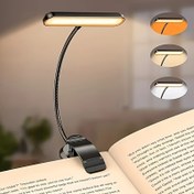 Resim Kitap Işığı, LED Masa Lambası Okuma Işığı Klipsli [3 Renk Modu ve 10 Parlaklık Seviyesi] Esnek Boyunlu Gece Yatakta Okuma Işığı, Komodin Başlığı için Klipsli, Ev Ofisi 