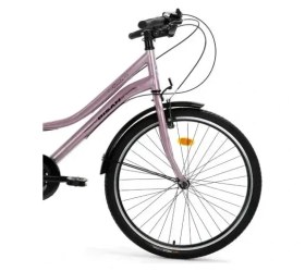 Resim Bisan Şehir Bisikleti 7 Vites 26 Jant Kadın İçin 44 cm Pudra Pembe Renkli Tasarım 
